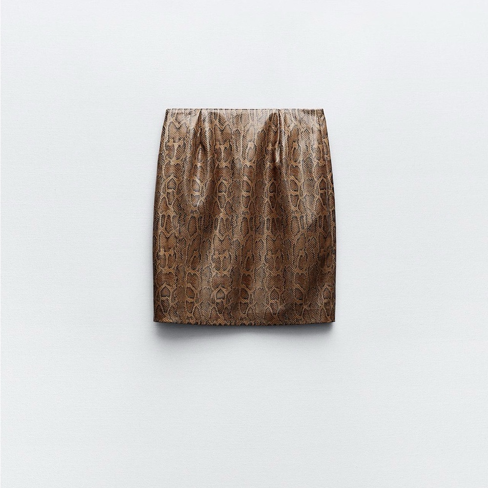 NWT Zara faux snakeskin leather skirt - Picture 6 of 8